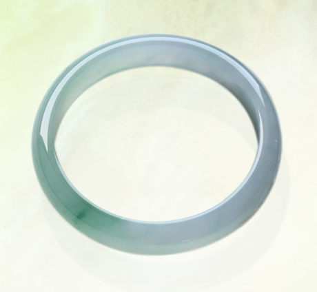 美麗無暇緬甸天然翡翠A貨冰玻種翡翠手鐲 內(nèi)徑55.5MM圖