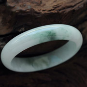 天然緬甸老坑翡翠A貨冰糯種翡翠手鐲 內(nèi)徑59mm圖